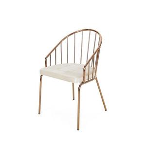 Chaise en fer couleur or rose en vrac avec siège confortable Qualité exclusive Chaise décorative d'intérieur et d'extérieur - Product Image 4