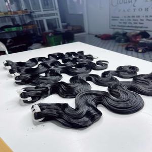 CDYHAIRVN Échantillon d'extensions de cheveux humains vierges Remy Super Double Drawn, trame double cousue à la machine, trame épaisse vietnamienne, sans nœuds, sans perte - Product Image 3