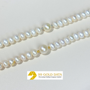 Collier de perles d'eau douce à double rang, style vintage, bijoux multi-rangs pour les fêtes - Product Image 1