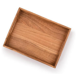 Ensemble de plateaux carrés en bois d'acacia en gros meilleur prix plateaux en bois naturel pour les repas et les boissons - Product Image 2