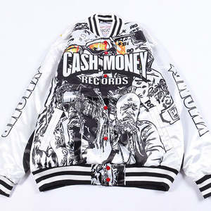 Chaqueta Bomber de Satén Sublimada Personalizada, Estilo Universitario, Hombros Caídos, para Hombre, con Patrón, Impermeable y Cortavientos, Venta al por Mayor - Product Image 1