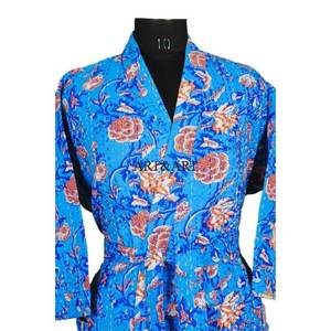 Peignoir Kimono Kantha de Luxe de Qualité Supérieure pour Femme – Élégant, Long et Fait Main, Idéal pour l'Été - Product Image 4