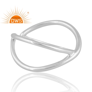 Anillo de banda de plata de diseño elegante para mujer, joyería de diseño personalizado para mujer, regalo para ella - Product Image 4