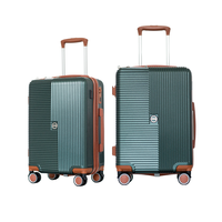 Valise rigide PC vert foncé 620 à prix raisonnable, bagage à main 20/24 pouces, chariot en aluminium durable, roues pivotantes à 360 degrés