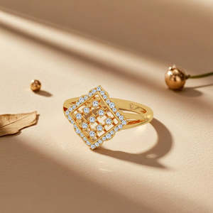 Anillo Geométrico de Diamantes de Oro de 10K, 14K y 18K de Primera Calidad para Mujer, Joyería Brillante de Lujo, 0.20 Ct, Cultivado en Laboratorio, Proveedor Mayorista - Product Image 4