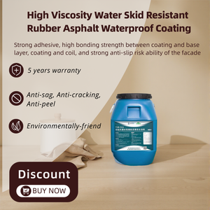 Revêtement d'étanchéité en caoutchouc asphalteux à base d'eau LVDU, haute viscosité, antidérapant, pour l'étanchéité des murs et des zones souterraines, garantie 5 ans - Product Image 1
