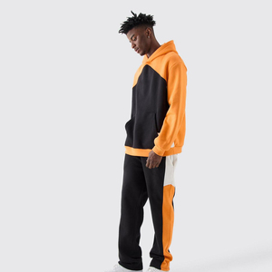 OEM Pull à capuche sérigraphié Polaire Pantalon évasé Ensembles de survêtement pour hommes Puffy Flared Stacked 2 Piece Mens Hoodie Sweatsuit Sets - Product Image 6