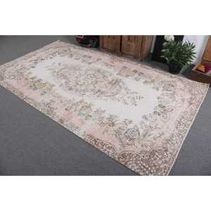 Tapis turc 5,3x9,6 pi (161x293 cm), tapis vintage blanc patchwork - Product Image 3