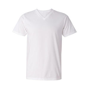 Camiseta de cuello en V para hombre Premium 100% algodón Camiseta de algodón en blanco con cuello en V para Fitness de alta calidad - Product Image 1