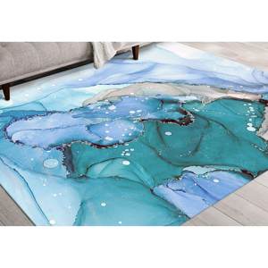 Tapis imprimé : Design moderne de luxe en marbre pour chambre à coucher, salle de bain, tapis fin non tissé - Product Image 1