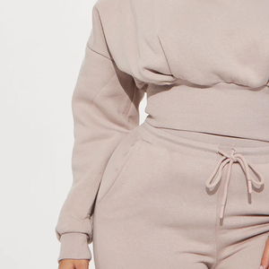 Ensemble de survêtement décontracté pour femme, sweat-shirt court et pantalon, sweat-shirt à fermeture éclair en polaire chaud et pantalon de jogging, survêtement confortable - Product Image 6