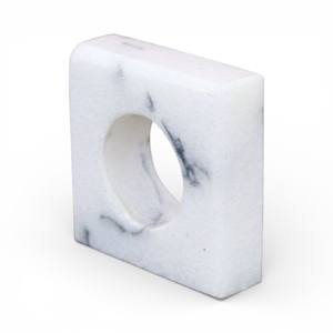 Ensemble d'anneaux de serviette ronds en marbre blanc avec finition polie lisse pour une décoration de table élégante et unique - Product Image 6