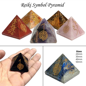 Pyramide usui reiki 7 chakra avec symbole reiki Feng Shui ensemble pierre naturelle guérison usui cristal reiki pierre précieuse en gros - Product Image 5
