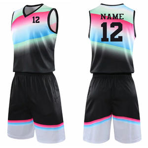 <b>Retro</b> Basketball Jersey set Men's Vintage Basketball Uniforms 100%polyester breathable latest design basketball uniforms - Product Image 3