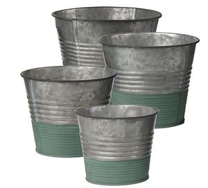 Pots de fleurs en acier galvanisé à prix d'usine Kit de jardinière surélevée Lot de 4 jardinières galvanisées - Product Image 1