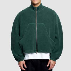 <b>Top</b> Quality <b>Men</b> Full <b>Zip</b> Hoodie Jacket Supplier 100% Cotton Fleece Embroidered Sweatshirt Solid Pattern - Product Image 2