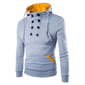 Nouveau Manteau à Capuche en Molleton Solide pour Homme, Coupe Ample, Longueur Standard, en Polyester/Coton, Idéal pour l'Automne - Product Image 1