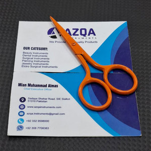 Ciseaux à broder de qualité supérieure de 3,5 pouces en acier inoxydable avec revêtement orange et pointes fines pour la couture et l'artisanat - Product Image 6