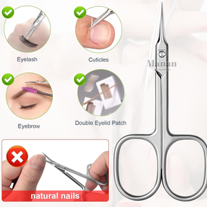 Stainless Steel Curved Sharp <b>Cuticle</b> <b>Scissors</b> Clean Manicure Pedicure Easy Grip Nail Care Tool Professional Salon Grade Nail Art - Product Image 5