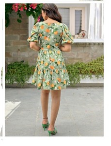 ชุดเดรสพิมพ์ลายดอกไม้สำหรับผู้หญิงชุดเดรสฮันนีมูนงานแต่งงานแบบมีสไตล์สำหรับผู้หญิงจากร้านอินเดีย - Product Image 2