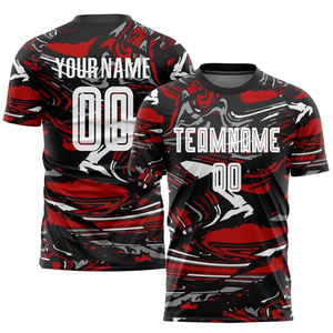 Maillot d'uniforme de football à sublimation blanc-rouge personnalisé pour hommes 100% chemise de football d'entraînement en polyester pour le service OEM - Product Image 6