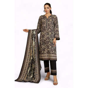 ชุดสูทผ้าฝ้ายลินินพิมพ์ลาย 3 ชิ้นสำหรับผู้หญิง พร้อมผ้าคลุมไหล่ รุ่น WNS-52053 - Product Image 4