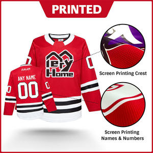 Maillots de hockey sur glace en polyester sublimé avec logo personnalisé OEM uniformes de hockey sur glace avec nom d'équipe de style vierge sur mesure - Product Image 4