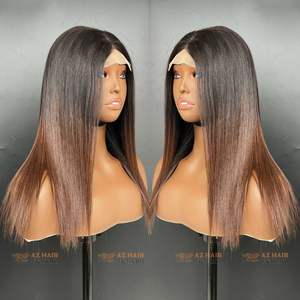 Punta marrón Hueso Peluca recta Cierre de encaje Extensiones de cabello humano vietnamita crudo Precio al por mayor de fábrica - Product Image 1