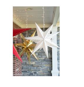 Lanterne suspendue créative meilleure vente, Design en fer, lanternes en forme d'étoile en verre, décorations de fond de fête suspendues de mariage - Product Image 5