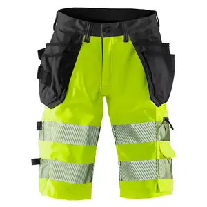 Disesuaikan Keamanan 3M pita reflektif keselamatan celana pendek pria pakaian kerja konstruksi Pria celana pendek