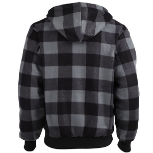 2025 New Winter Oversized Full Zip <b>Flannel</b> <b>Jackets</b> Hoodie Solid Lined Custom 100% Cotton Fleece Pullover Streetwear Breathable - Product Image 2