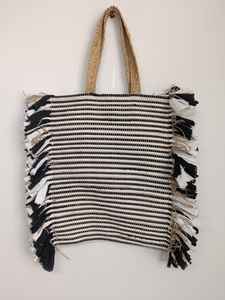 Bolso Tote Cruzado Vintage Bohemio de Moda para Mujer, Cierre Abierto, Algodón, Yute, Borla, Ecológico, Gran Capacidad, Uso Diario, Estilo Indio - Product Image 3