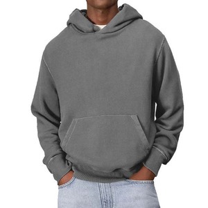 Custom 100% Cotton Heavyweight Acid Wash Basics French Terry Distressed Sun Faded Men's Hoodies Oversize Pullover Winter Hooded - Product Image 6