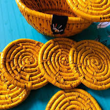 Ensemble de six sous-verres d'herbe de mer de haute qualité fabriqués à la main pour la décoration de table de cuisine sous-verres de tasse de thé en gros - Product Image 3