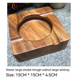 Cendrier en bois fumant l'utilisation de stockage de cendres de table pour la maison et le restaurant forme carrée polie brillante personnalisée à la main - Product Image 4