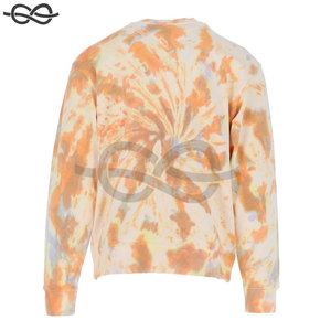 Sudadera teñida a mano de manga larga de corte regular 100% algodón Sudadera de color naranja, rojo al por mayor - Product Image 4