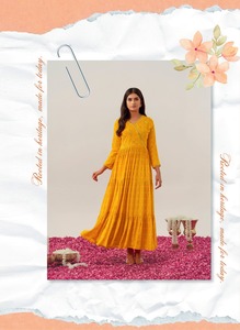 Rayonne en coton modal de couleur étonnante avec miroir et robe de travail Resham Fabricant et fournisseur de mode pour femme de Surat - Product Image 6