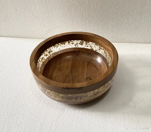 Best Selling Wooden <b>Bowl</b> Eco-Friendly Wooden Resin <b>Salad</b> <b>Serving</b> <b>Bowl</b> Handmade in Uttar Pradesh Skill Artisan Brand for Wedding - Product Image 3