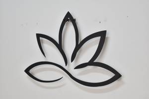 <b>Lotus</b> <b>Flower</b> Metal Wall Art in <b>Black</b> Finished Perfect for Elegant Home Decoration - Product Image 3