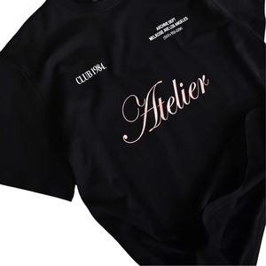 เสื้อยืดผ้าฝ้ายสีดำโอเวอร์ไซส์สำหรับผู้ชายเสื้อพิมพ์โลโก้คลับชุดแนวสตรีทย้อนยุคทรงหลวมแบบลำลองธรรมดาสำหรับขายส่ง - Product Image 2