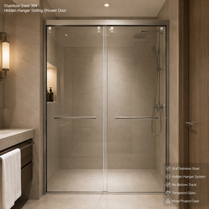 <span class=keywords><strong>Porte</strong></span> de douche <span class=keywords><strong>coulissante</strong></span> en verre trempé de 8 mm, design moderne pour villa, appartement, chambre, cuisine, hôtel, bureau - Product Image 6