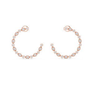 Boucles d'oreilles élégantes en diamant rond de 14 carats jaunes cultivés en laboratoire pour les fêtes et les cadeaux des femmes - Product Image 3