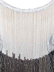 Capa Étnica Femenina para Adolescentes, Bordada a Mano, Escote Corazón, Silueta Asimétrica, 100% Poliéster, Blanco y Negro, Glamour - Product Image 2