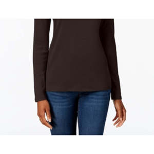 Maglia a Maniche Lunghe in Cotone Pima per Donna Charter Club, Nera, Taglia Media - Product Image 3