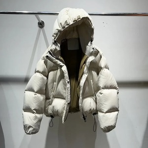 Cozy Trek Women's Korean Style Cropped Puffer <b>Jacket</b> Sensibility White Duck Feather Color Blocking Winter Coat <b>with</b> Nylon <b>Lining</b> - Product Image 5