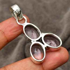 Élégant pendentif Morganite pêche en argent sterling 925 plaqué or avec lunette cadeau de mariage pour femme - Product Image 4