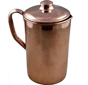 Jarra de metal de cobre redonda clásica respetuosa con el medio ambiente Superficie pulida limpia para familias numerosas o presentación de mesa - Product Image 3