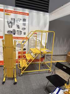 Warehouse 3 <b>Step</b> Rolling Ladder Steel Mobile <b>Step</b> <b>Stool</b> with Wheels Vietnam Manufacturer ISO Certified Professional Grade - Product Image 6
