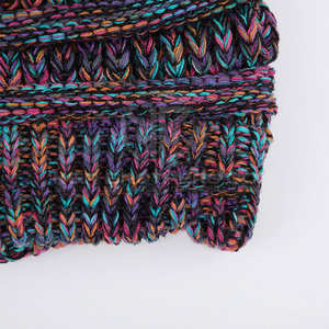 หมวกบีนนี่ไหมพรมถักลายแจ็คการ์ด ผ้าฝ้ายผสมอะคริลิก สำหรับฤดูหนาว พร้อมโลโก้ แฟชั่นอบอุ่น รับผลิตแบบ OEM ODM จากโรงงาน - Product Image 3