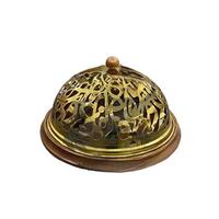 Dôme de supports de service de gâteau de style arabe avec le dessus et l'or fini des supports de service de dessert de vente chaude avec le couvercle de dôme en verre